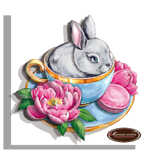 РТ150391 - папертоль "Крольчонок в чашке"