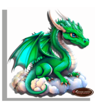 РТ150405 - папертоль "Зеленый дракончик".